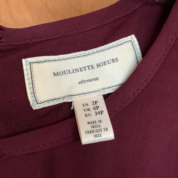 Moulinette Souers Anthropologie Dress, deep purple, size 2P - Picture 4 of 4